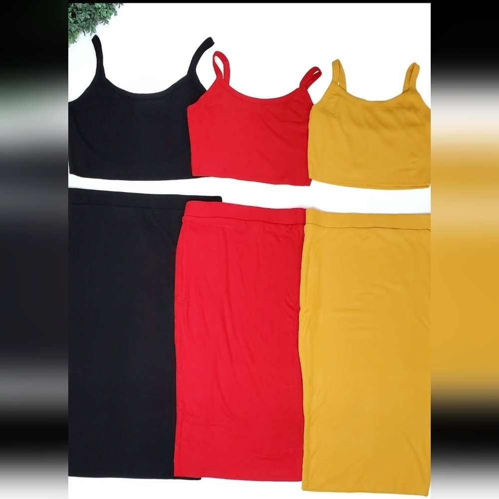 Brand New Ribbed 2 Piece Set (Black)